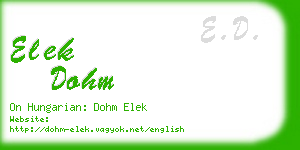 elek dohm business card